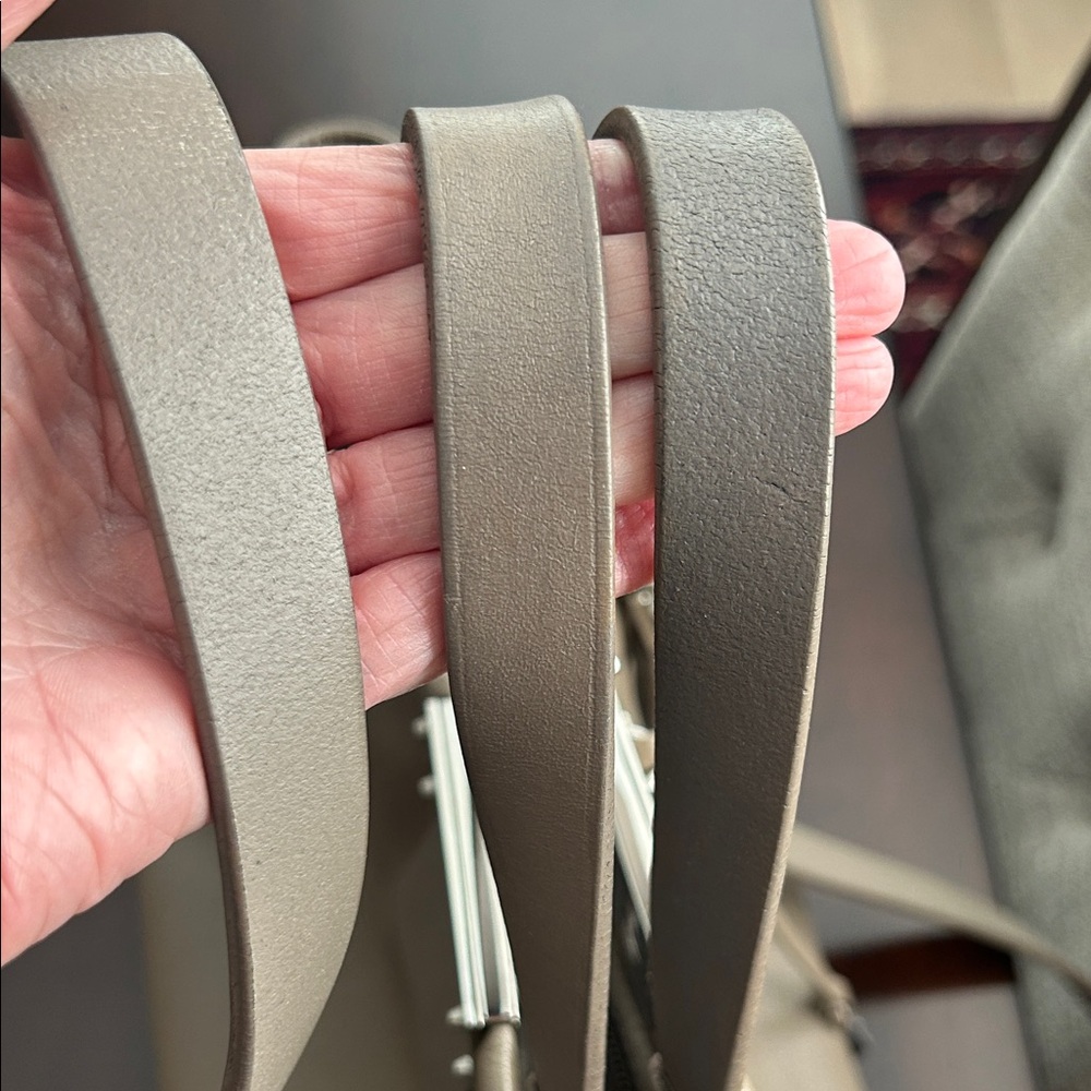 Jimmy Choo Farrah Taupe Leather Designer Tote Bag - Picture 6 of 13